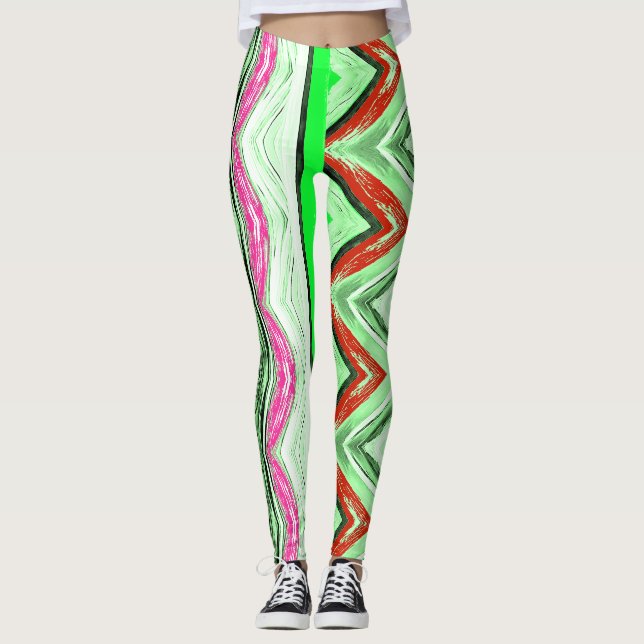 Multicolor-Textur abstrakt "Ratti_Creative_Arts" Leggings (Vorderseite)