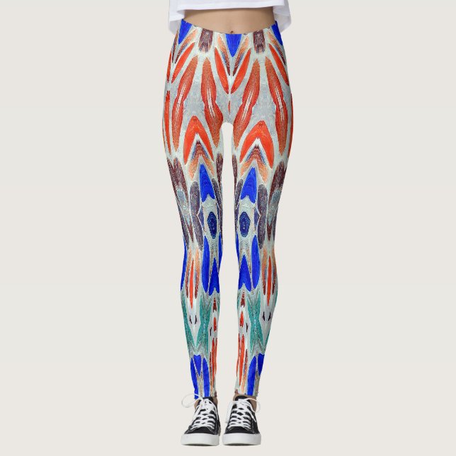 Multicolor texturierte "Ratti_Creative_Arts"-Leggi Leggings (Vorderseite)