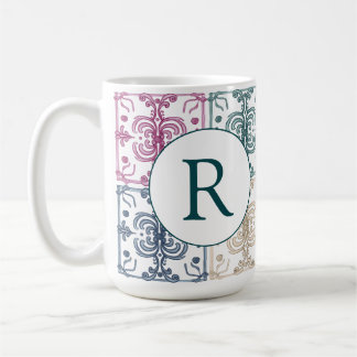 Multicolor Tiles w/ Initial  Kaffeetasse