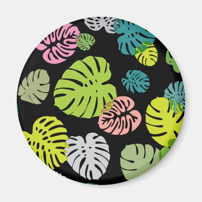 Multicolor Tropical Blätter 2 Magnet (Vorne)