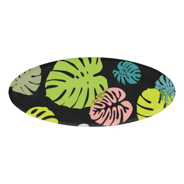 Multicolor Tropical Blätter 2 Namenschild (Vorderseite)