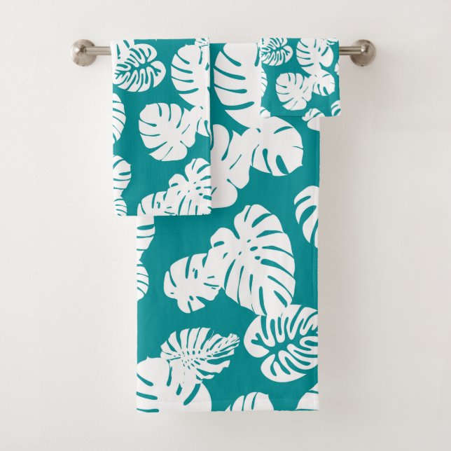 Multicolor Tropical Blätter 3 Badhandtuch Set (Insitu)