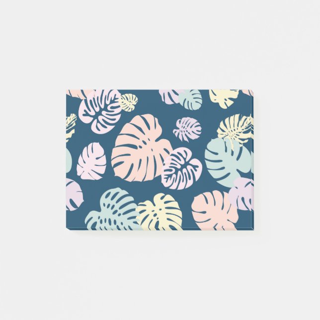 Multicolor Tropical Blätter 4 Post-it Klebezettel (Vorderseite)