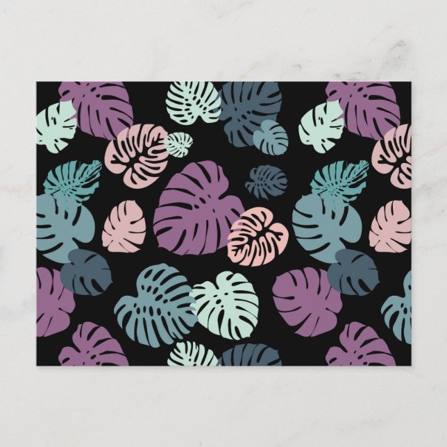 Multicolor Tropical Blätter 5 Postkarte (Vorderseite)