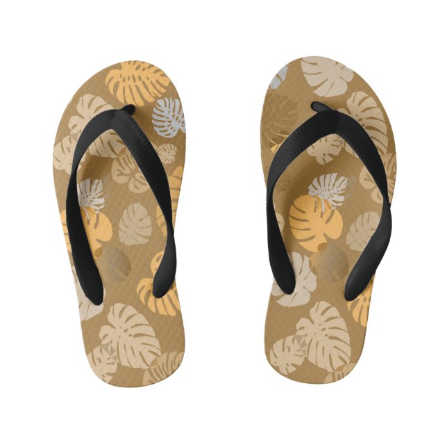 Multicolor Tropical Blätter 6 Kinderbadesandalen (Fußbett)