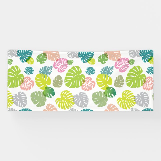 Multicolor Tropical Blätter Banner (Horizontal)