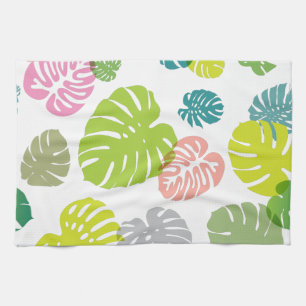 Multicolor Tropical Blätter Geschirrtuch