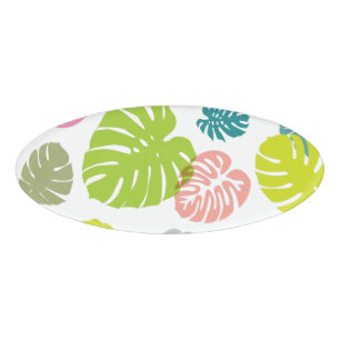 Multicolor Tropical Blätter Namenschild
