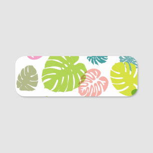 Multicolor Tropical Blätter Namensschild