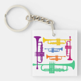 Multicolor Trumpet-Messinginstrument Schlüsselanhänger