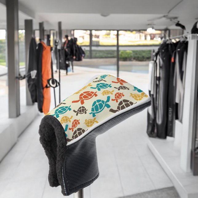 Multicolor Turtle Golf Headcover (golf putter cover)