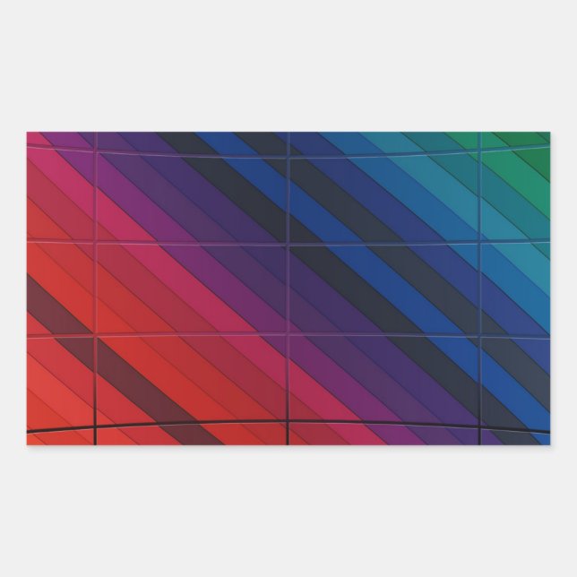 Multicolor-Übergang mit Gitter Rechteckiger Aufkleber (Vorderseite)