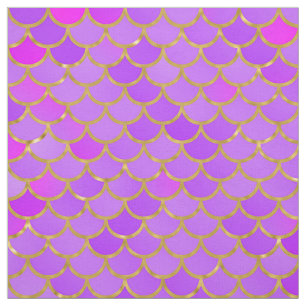 Multicolor und Gold Foil Mermaid Scales Stoff