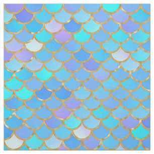 Multicolor und Gold Foil Mermaid Scales Stoff