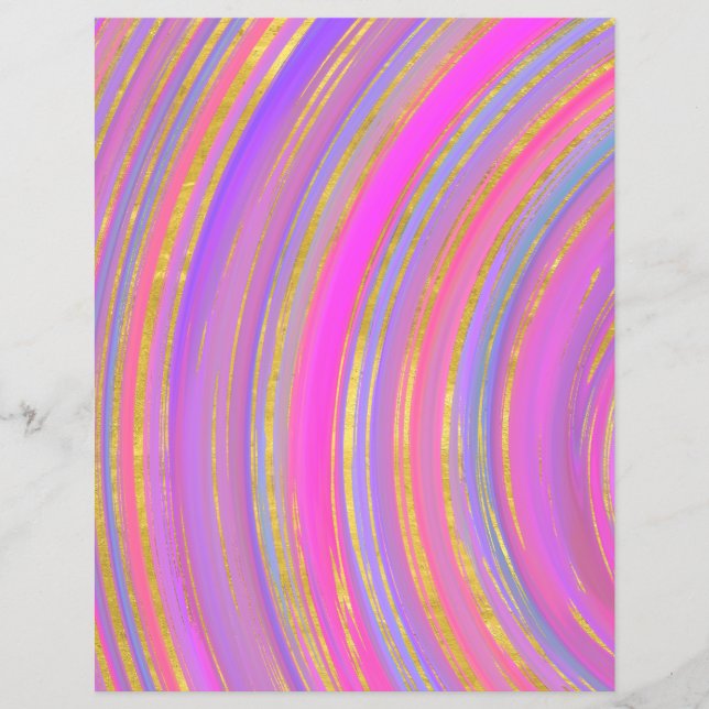 Multicolor- und Gold-Scrapbook-Papier (Vorderseite)