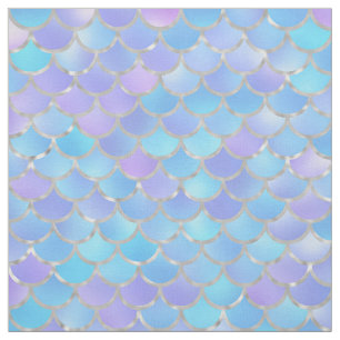 Multicolor- und Silberfolien-Mermaid-Skalen Stoff