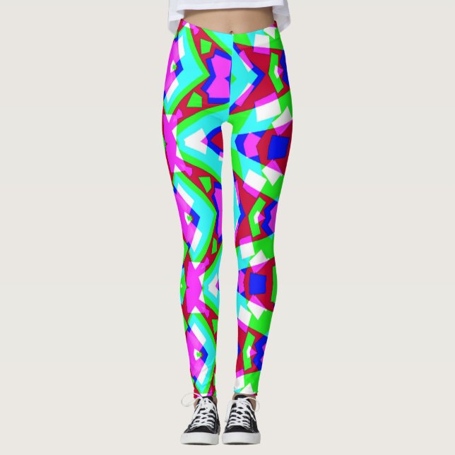 Multicolor vibran abstrakt "Ratti_Creative_Arts" Leggings (Vorderseite)