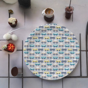 Multicolor Vintage Cars Cartoon Pappteller