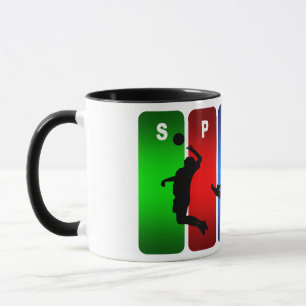 Multicolor-Volleyball-Emblem Tasse