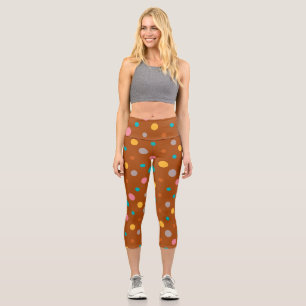 Multicolor-Wasserfarben-Punkte 7 Capri Leggings