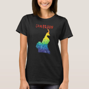 Multicolor Watercolor Kameron Karte Digitales Kuns T-Shirt