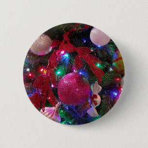 Multicolor Weihnachtsbaum Bunter Urlaub Button