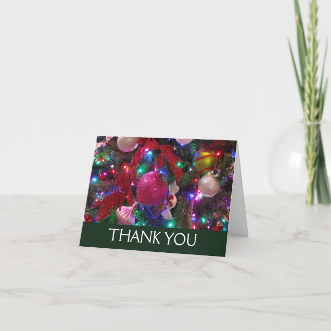 Multicolor Weihnachtsbaum Bunter Urlaub Dankeskarte (Vorderseite)