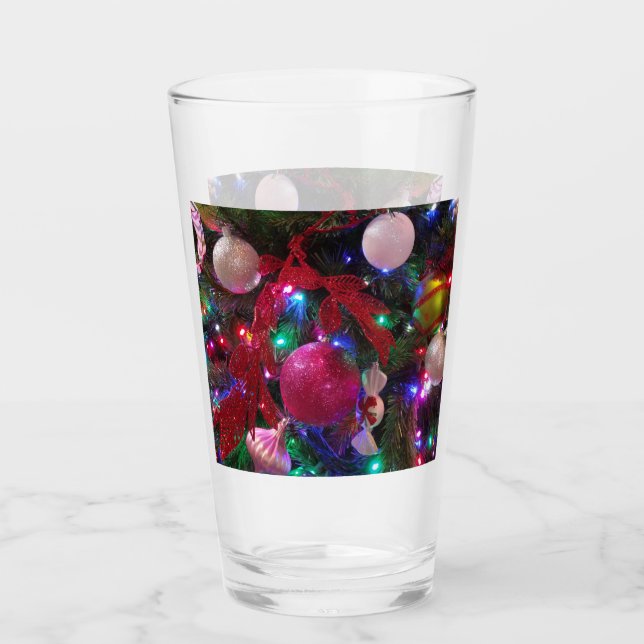 Multicolor Weihnachtsbaum Bunter Urlaub Glas (Vorderseite)