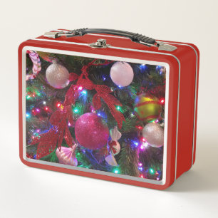Multicolor Weihnachtsbaum Bunter Urlaub Metall Brotdose