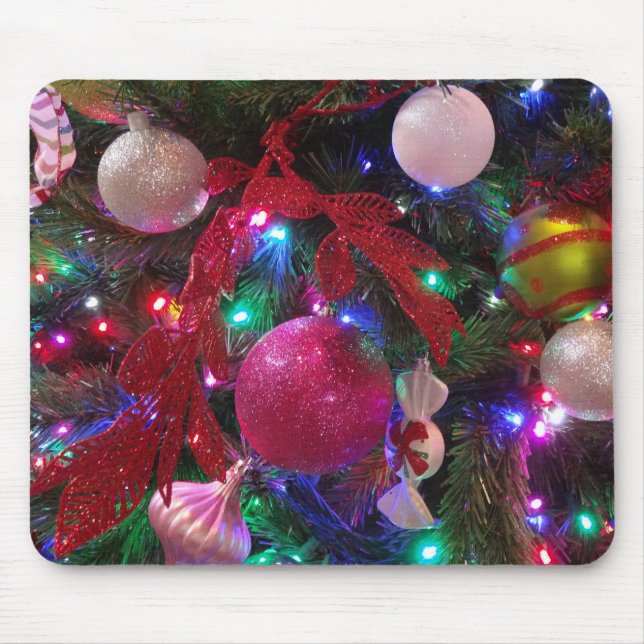 Multicolor Weihnachtsbaum Bunter Urlaub Mousepad (Vorne)