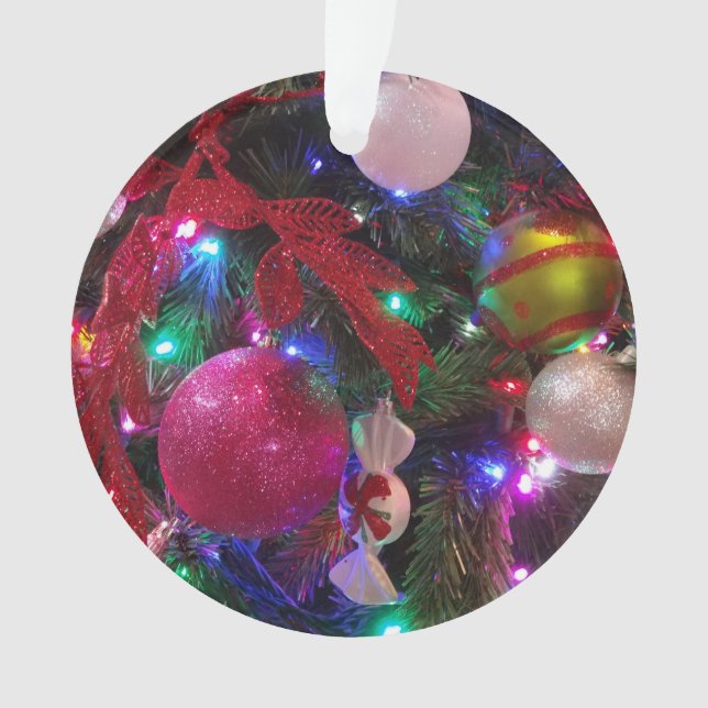 Multicolor Weihnachtsbaum Bunter Urlaub Ornament (Vorderseite)
