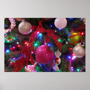 Multicolor Weihnachtsbaum Bunter Urlaub Poster