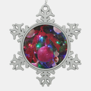 Multicolor Weihnachtsbaum Bunter Urlaub Schneeflocken Zinn-Ornament