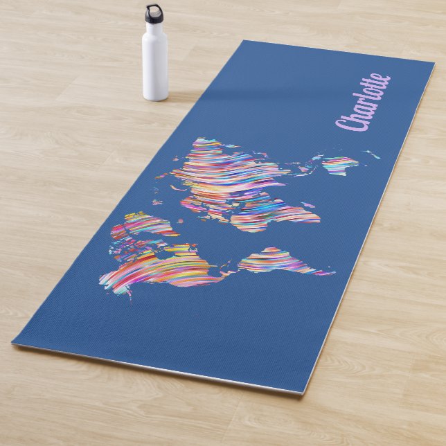 Multicolor-Weltkarte Yogamatte (Beispiel)