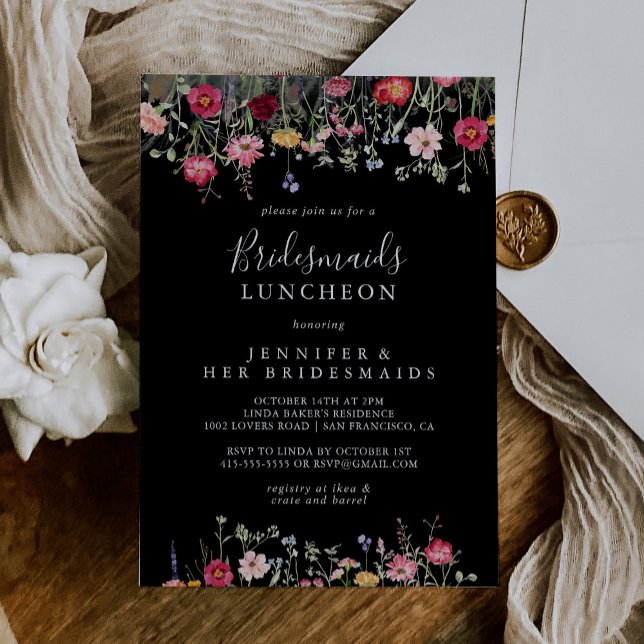 Multicolor Wildblume Bridesmaids Luncheon Dusche Einladung (Von Creator hochgeladen)