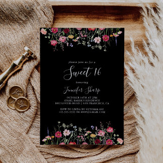 Multicolor Wildblume Sweet 16 Geburtstagsparty Einladung