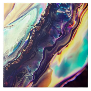 Multicolor wirbelnde Streifen aus glänzendem Felse Fliese