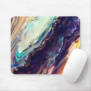 Multicolor wirbelnde Streifen aus glänzendem Felse Mousepad