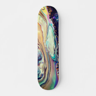 Multicolor wirbelnde Streifen aus glänzendem Felse Skateboard