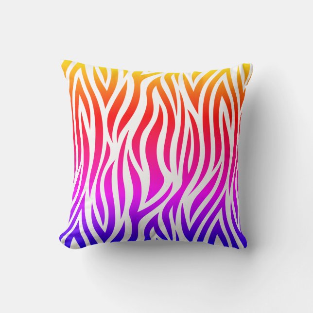 Multicolor Zebra Print Throw Kissen (Vorderseite)