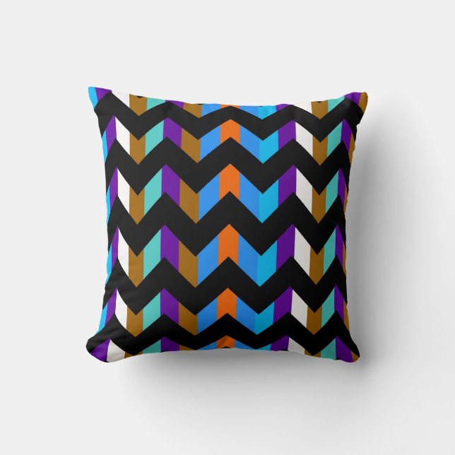 Multicolor Zickzack Zigzag 6 Kissen (Vorderseite)