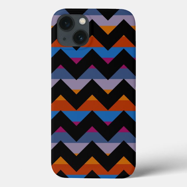 Multicolor Zickzack Zigzag Streifenmuster Case-Mate iPhone Hülle (Rückseite)