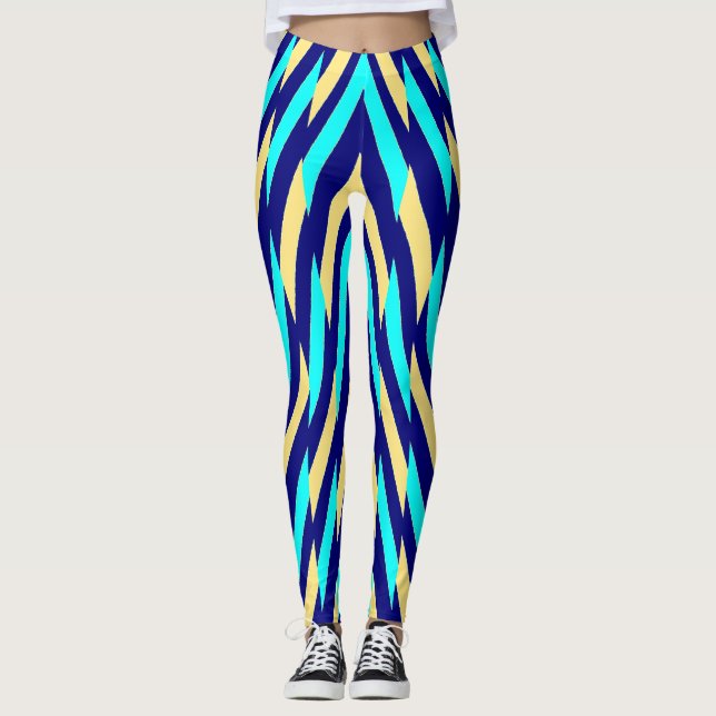Multicolor-Zickzag-Muster "Ratti_Creative_Arts Leg Leggings (Vorderseite)