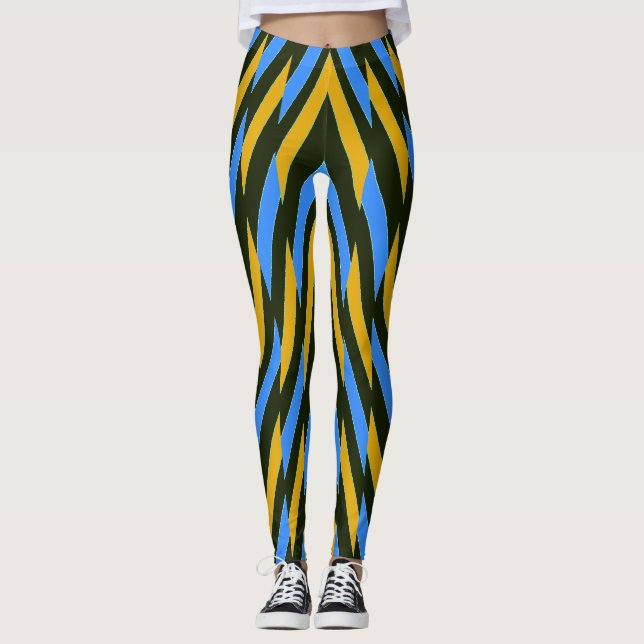 Multicolor-Zickzag-Muster "Ratti_Creative_Arts Leg Leggings (Vorderseite)