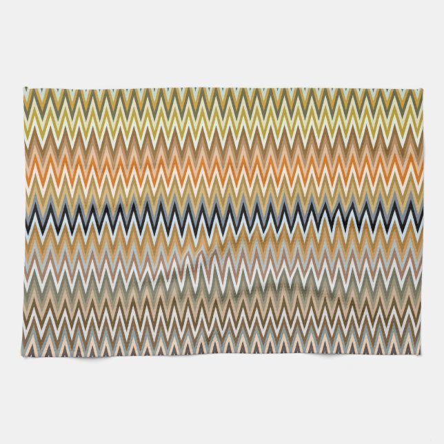 Multicolor Zigzag Muster Geschirrtuch (Horizontal)