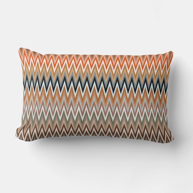 Multicolor Zigzag Muster Lendenkissen (Vorderseite)