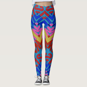 Multicolor zigzag Muster "Ratti_Creative_Arts" L Leggings