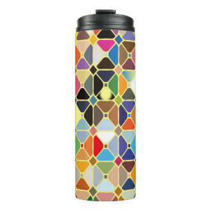 Multicolore geometrische Muster mit Achteckform Thermosbecher