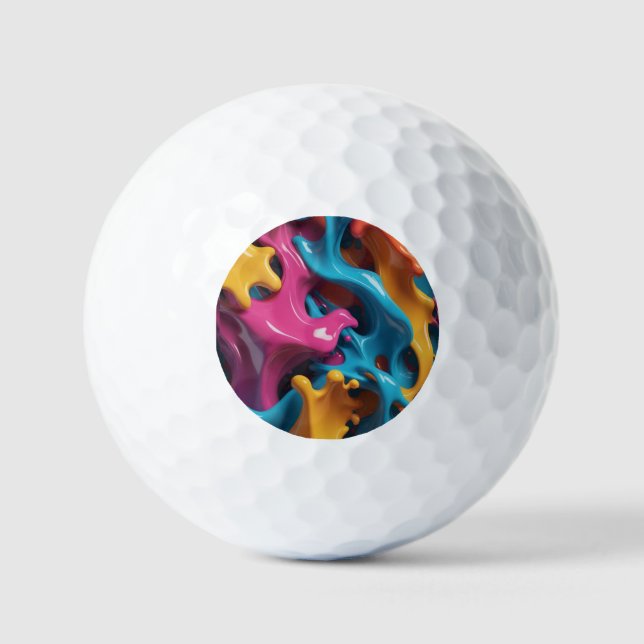 Multicolored Abstract Golf Ball (Vorderseite)