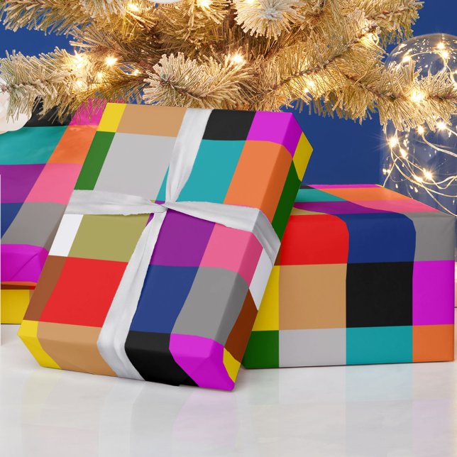 Multicolored Bold Color Blocks Design  Geschenkpapier (Von Creator hochgeladen)